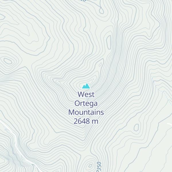 Map of West Ortega Mountains