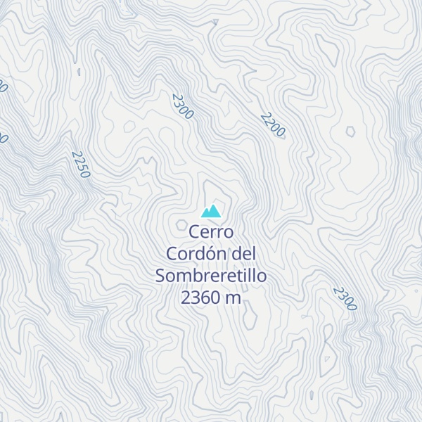 Map of Cerro Cordón del Sombreretillo