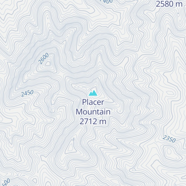 Map of Placer Mountain