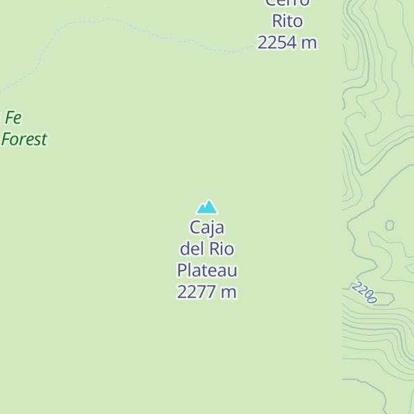 Map of Caja del Rio Plateau