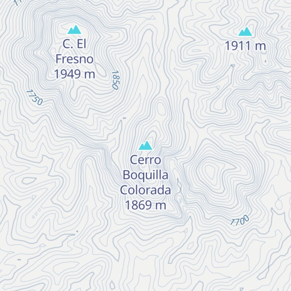 Map of Cerro Boquilla Colorada