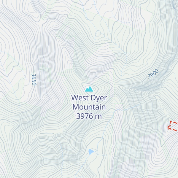Map of West Dyer Mountain
