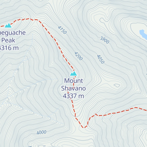 Map of Mount Shavano
