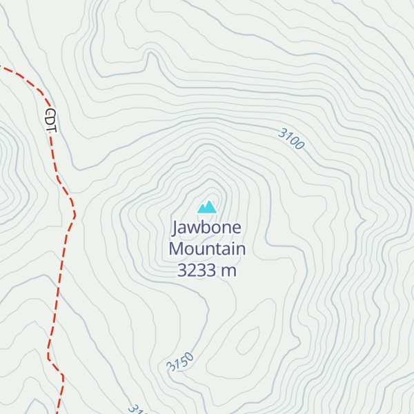 Map of Jawbone Mountain