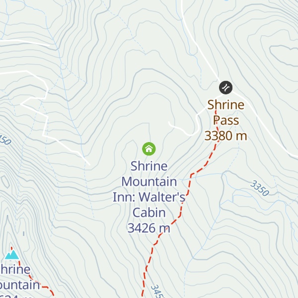 Map of Shrine Mountain Inn: Walter's Cabin