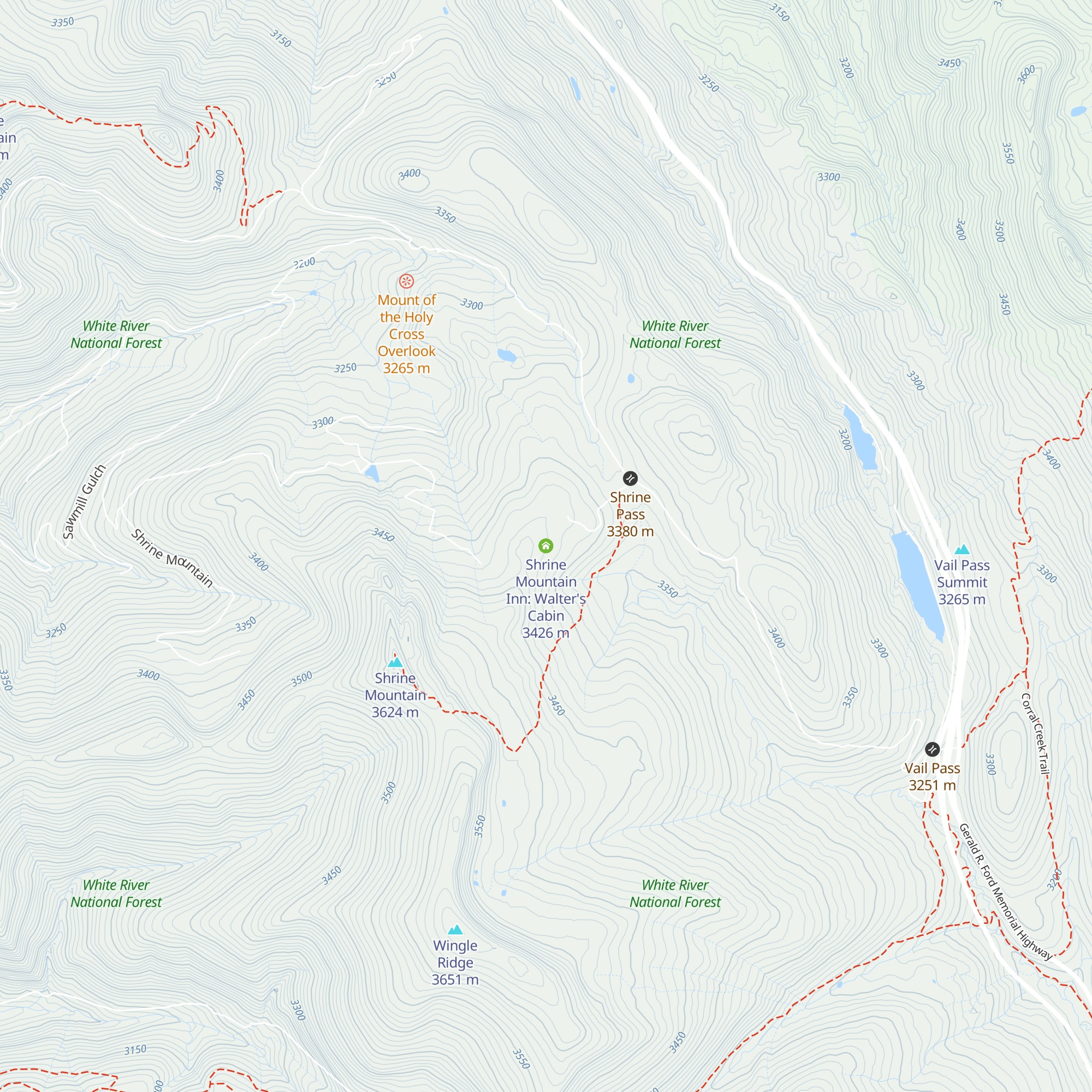 Shrine Mountain Inn: Walter's Cabin map