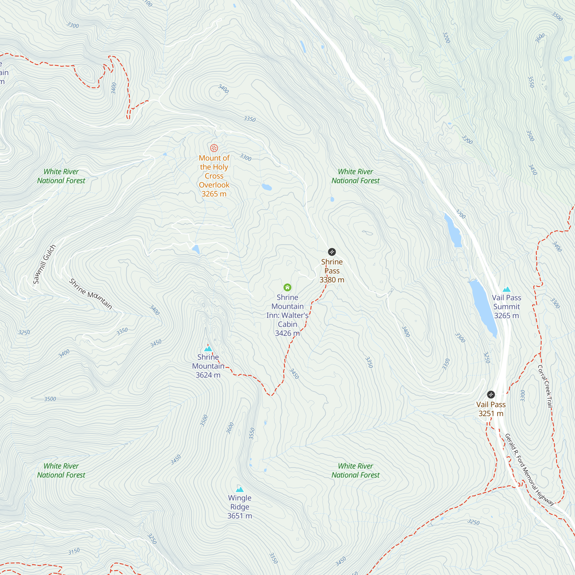 Shrine Mountain Inn: Walter's Cabin map