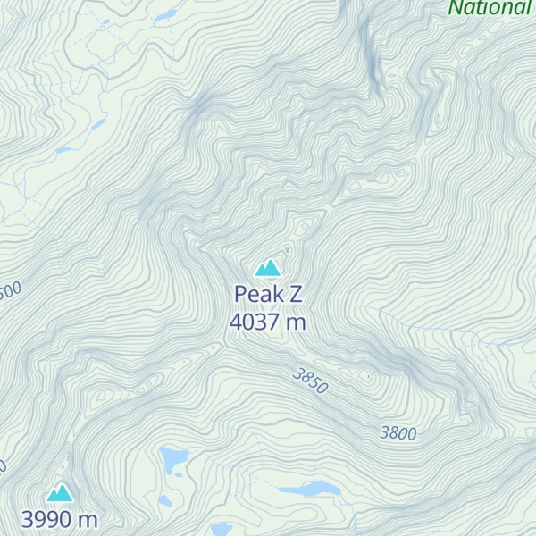 Map of Peak Z