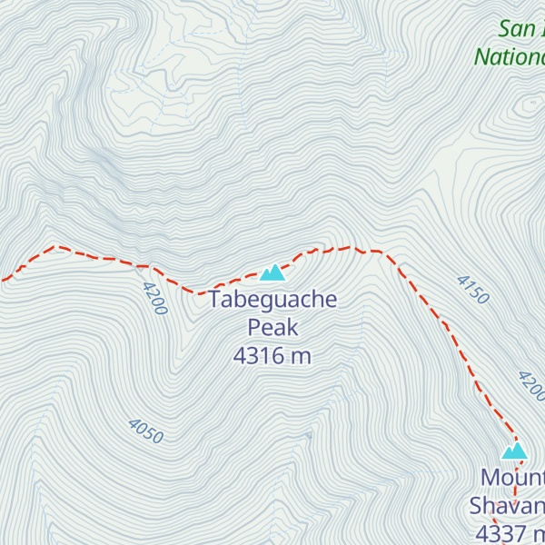 Map of Tabeguache Peak