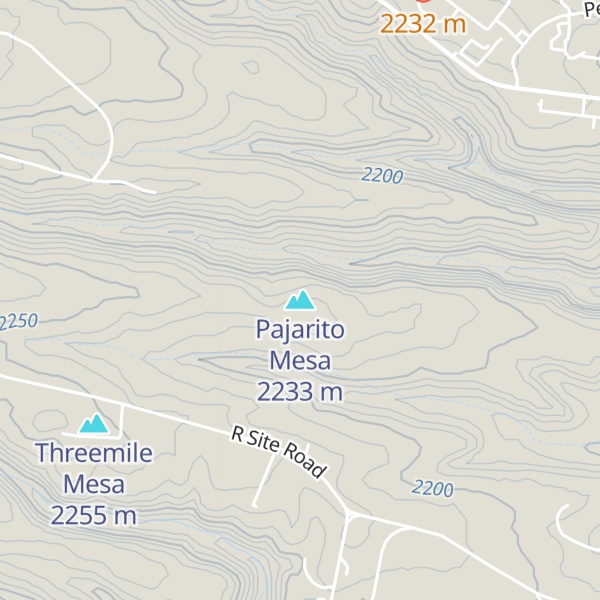 Map of Pajarito Mesa