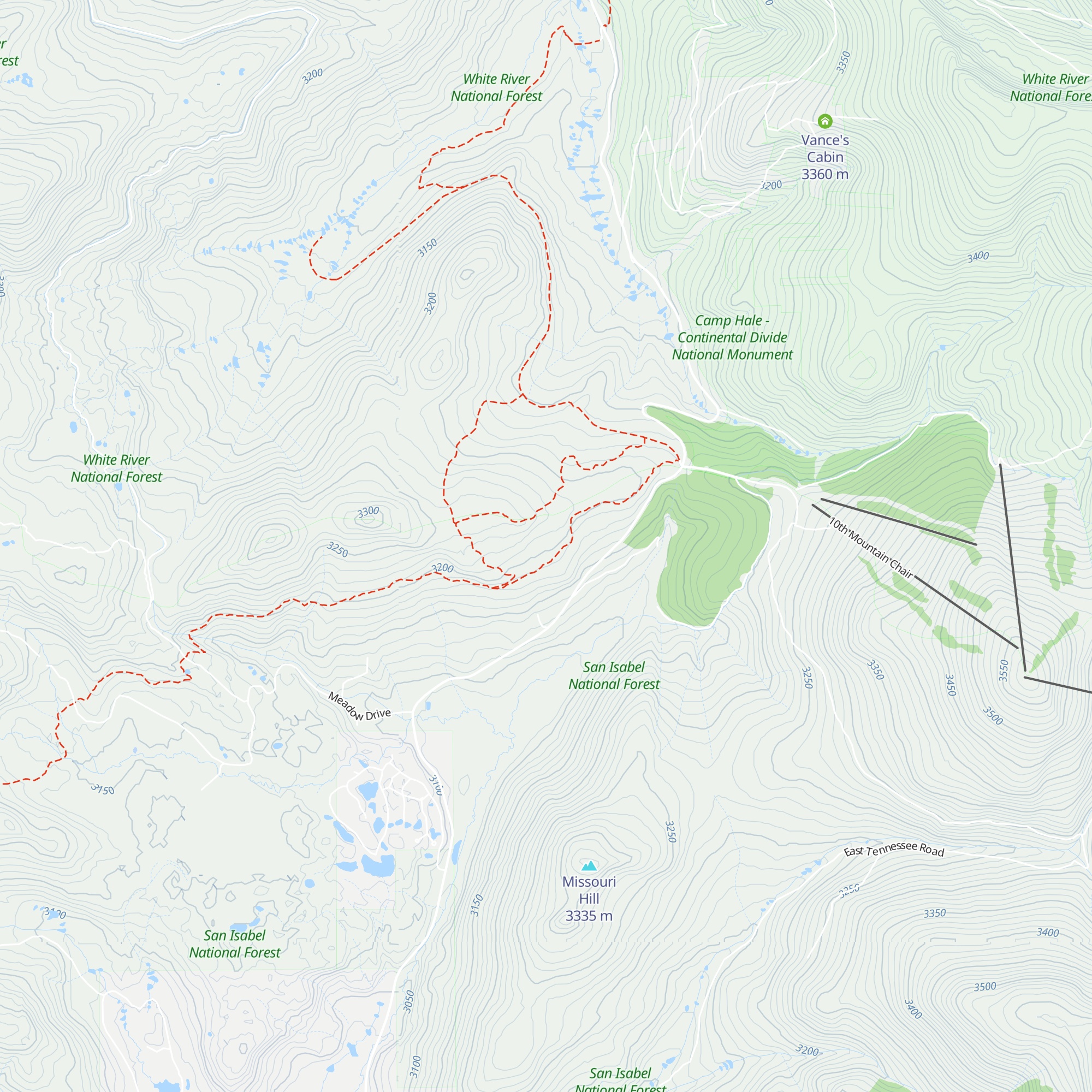 Continental Divide Cabin map