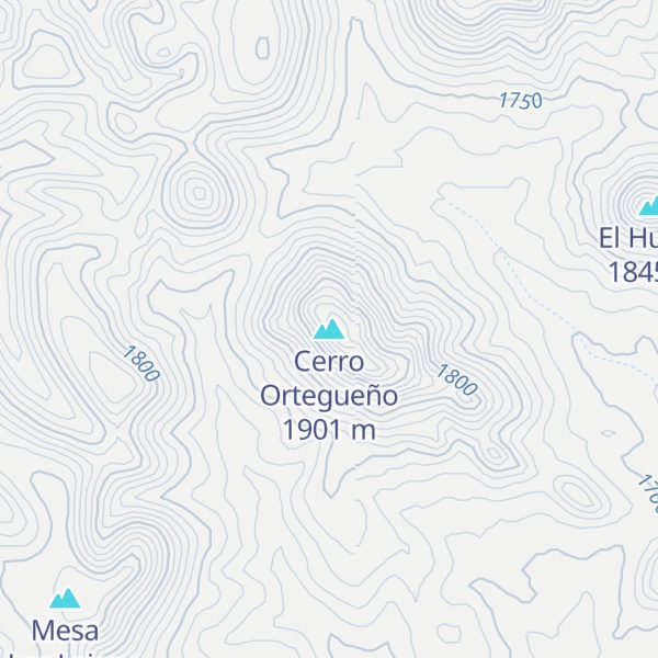 Map of Cerro Ortegueño