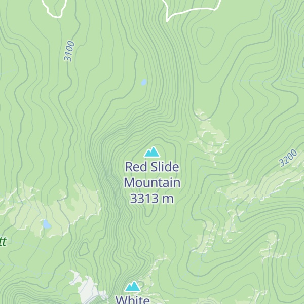 Map of Red Slide Mountain