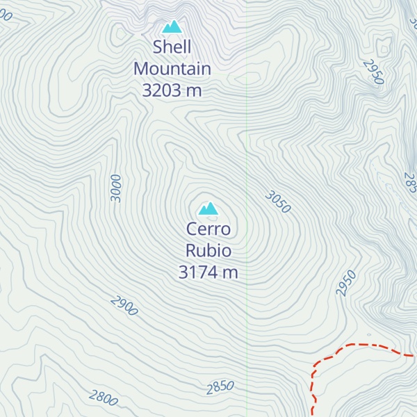 Map of Cerro Rubio