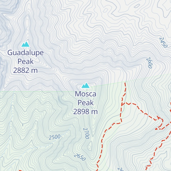 Map of Mosca Peak