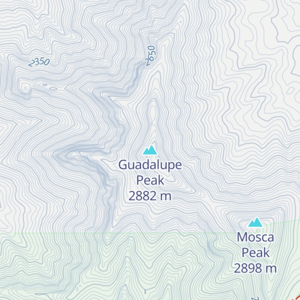 Map of Guadalupe Peak