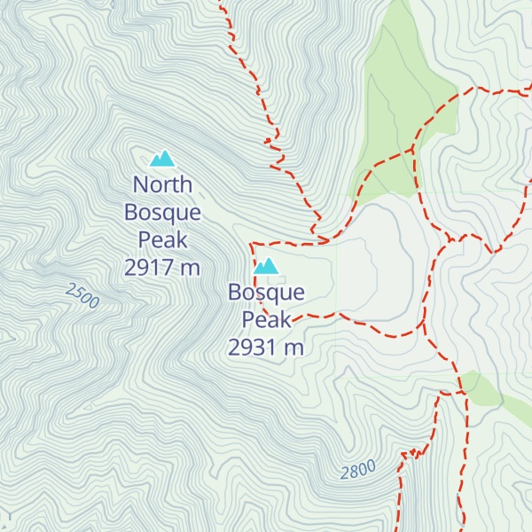 Map of Bosque Peak
