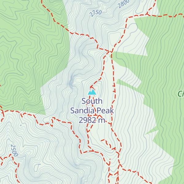 Map of South Sandia Peak