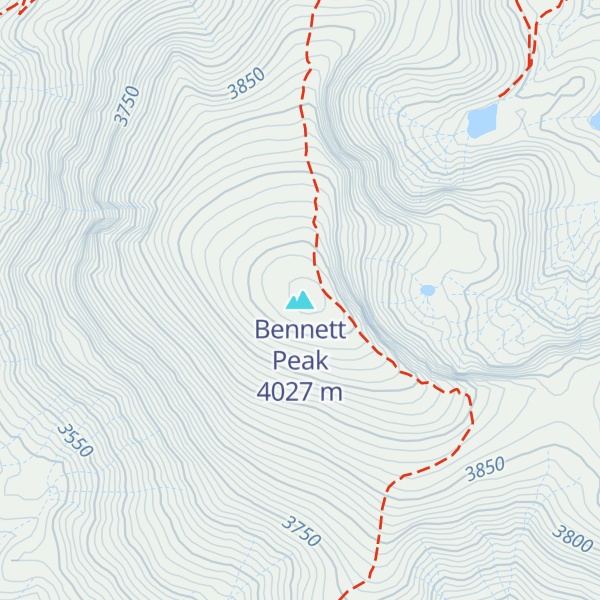 Map of Bennett Peak