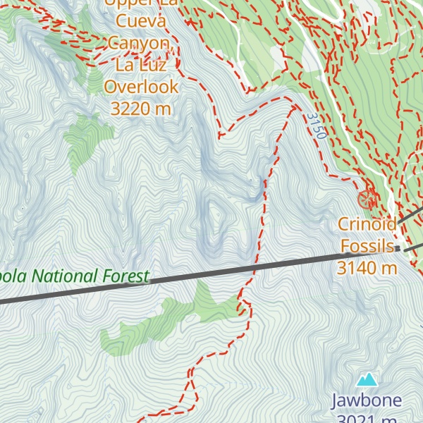 Map of Hail Peak
