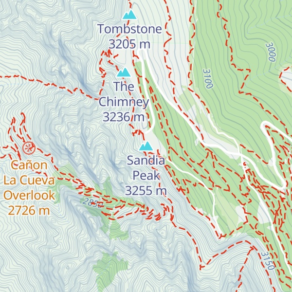 Map of Sandia Peak
