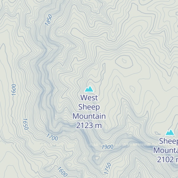 Map of West Sheep Mountain