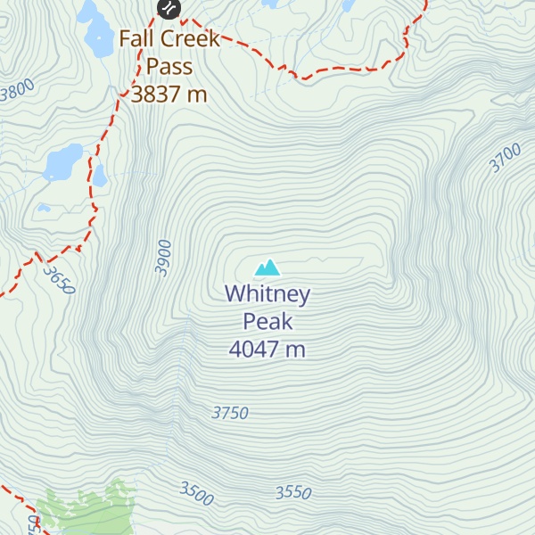 Map of Whitney Peak