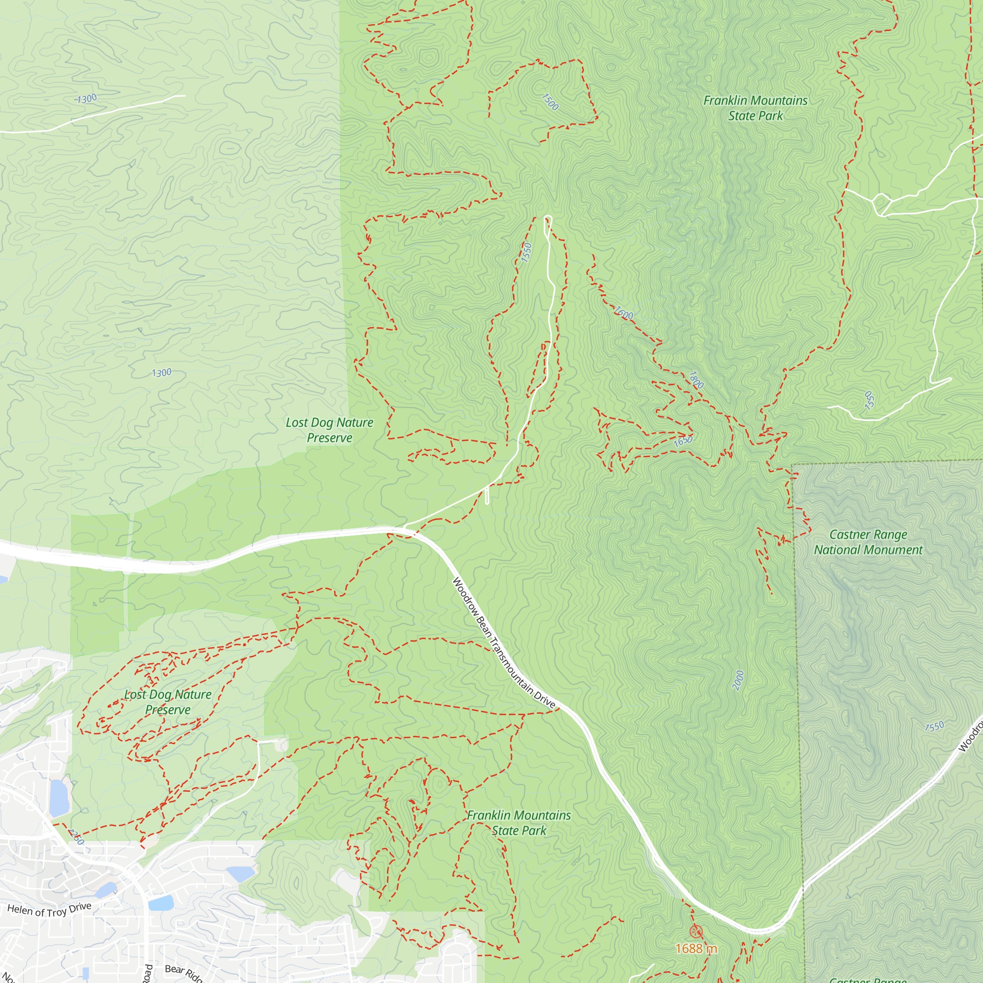 Franklin Mountains State Park Visitor Center map