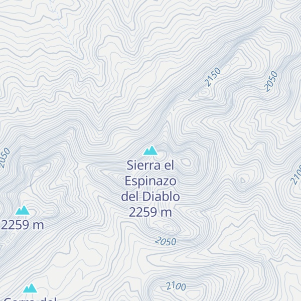 Map of Sierra el Espinazo del Diablo