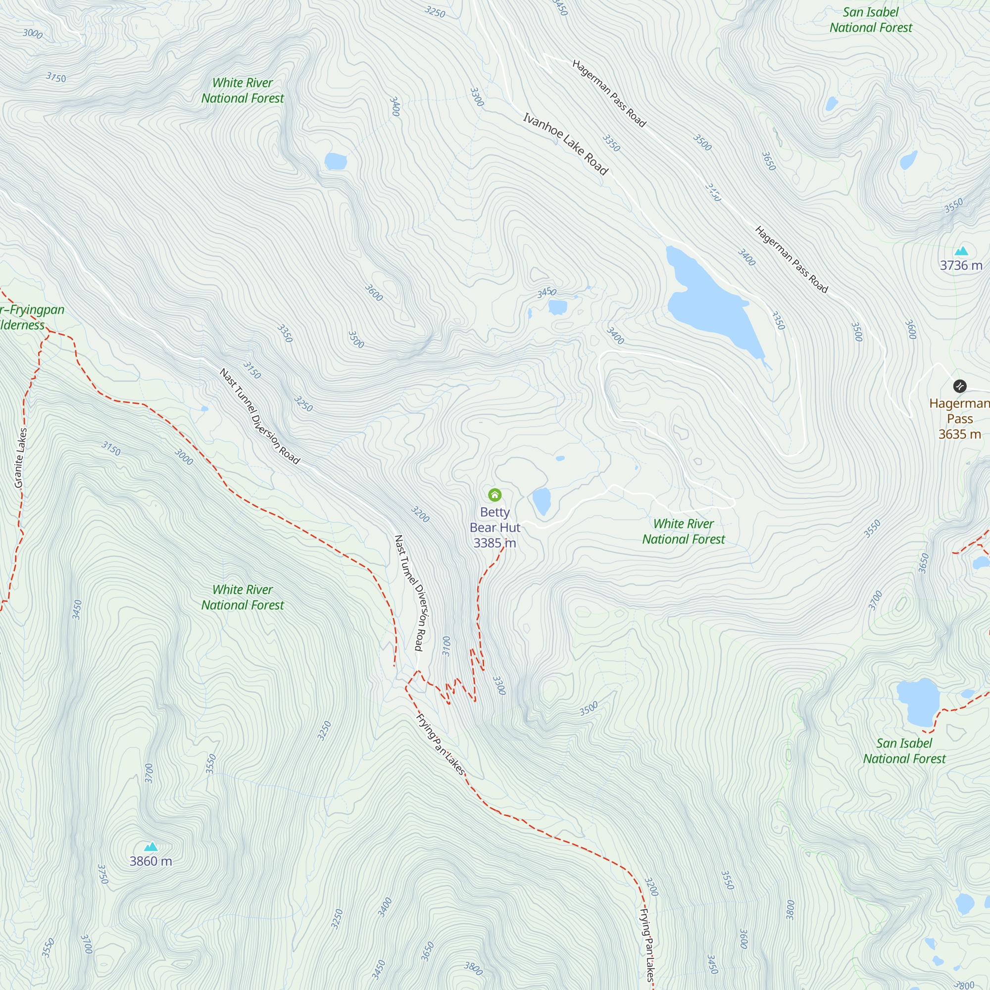 Betty Bear Hut map