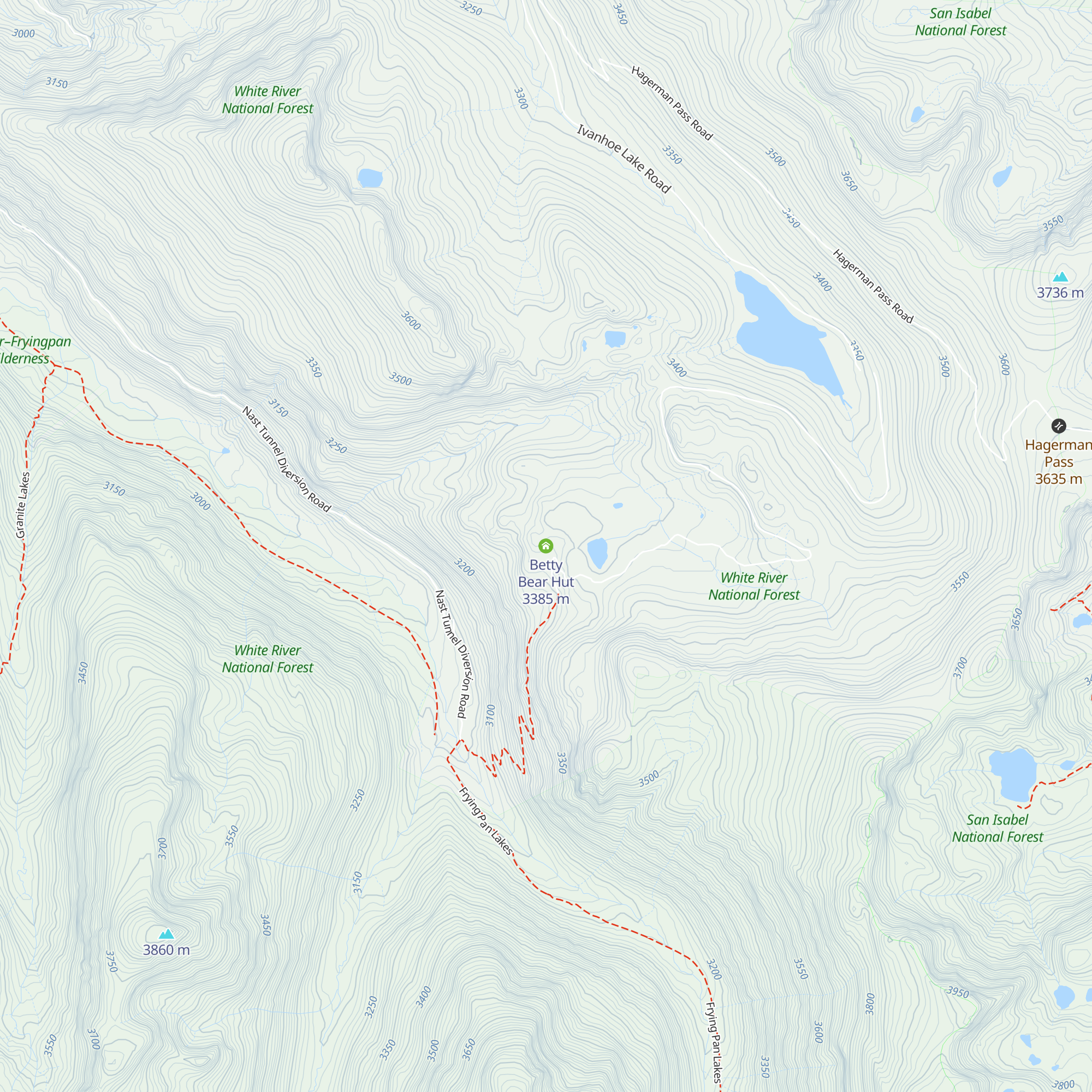 Betty Bear Hut map