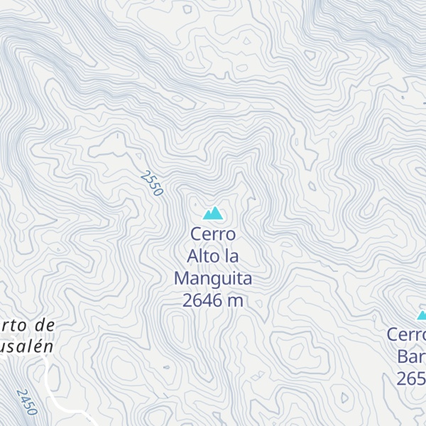 Map of Cerro Alto la Manguita