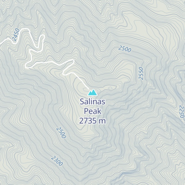 Map of Salinas Peak