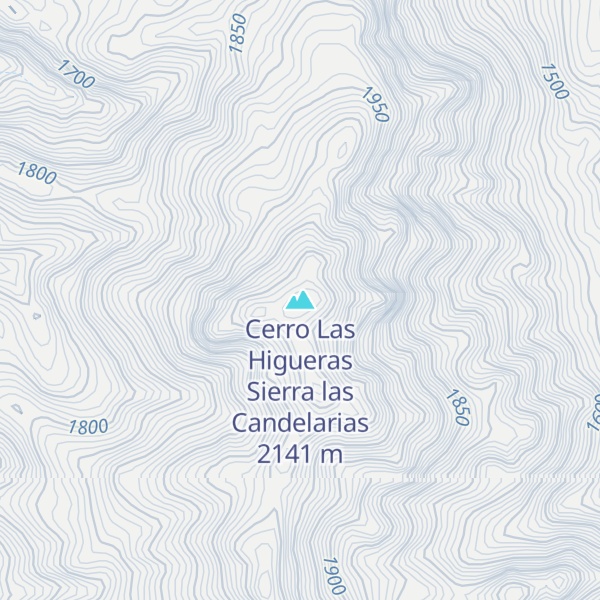 Map of Cerro Las Higueras Sierra las Candelarias