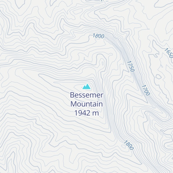 Map of Bessemer Mountain