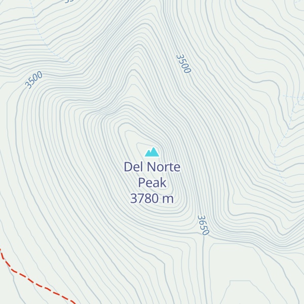 Map of Del Norte Peak