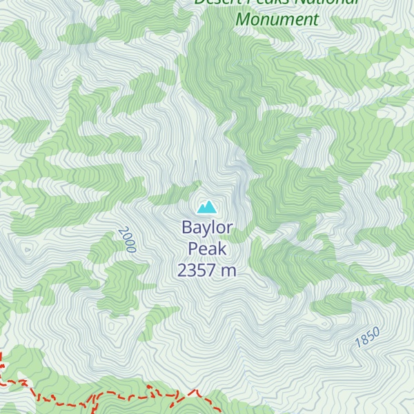 Map of Baylor Peak