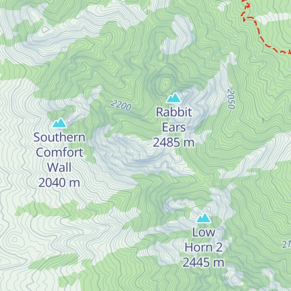 Map of Rabbit Ears Massif