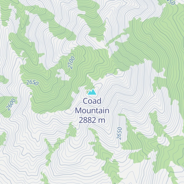 Map of Coad Mountain