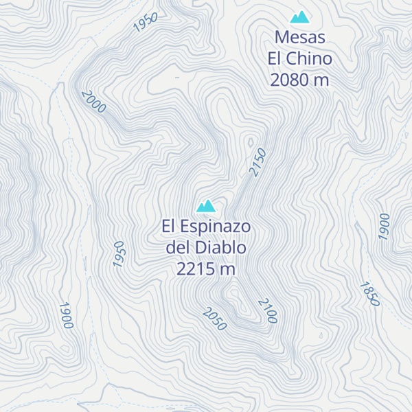 Map of El Espinazo del Diablo