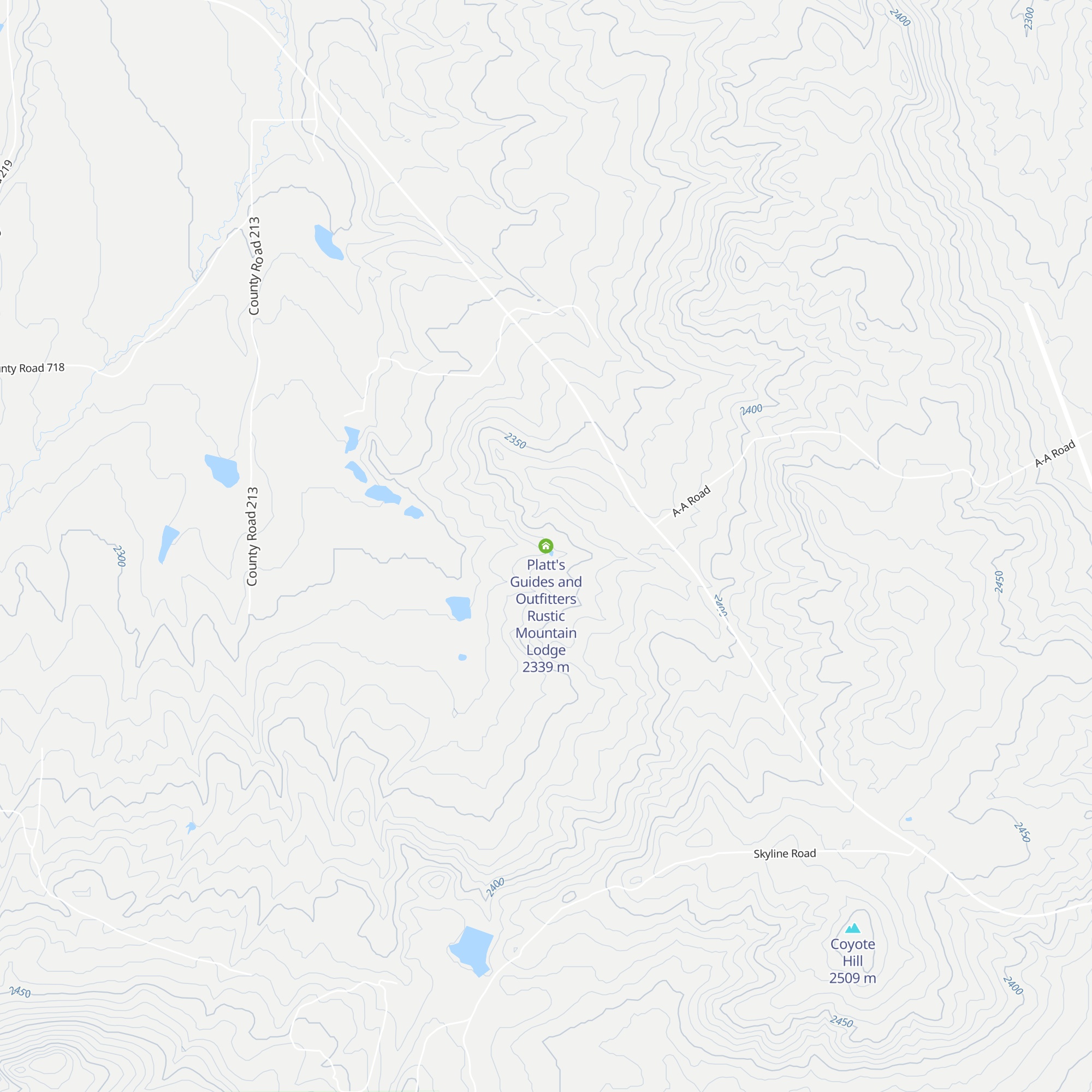 Platt's Guides and Outfitters Rustic Mountain Lodge map