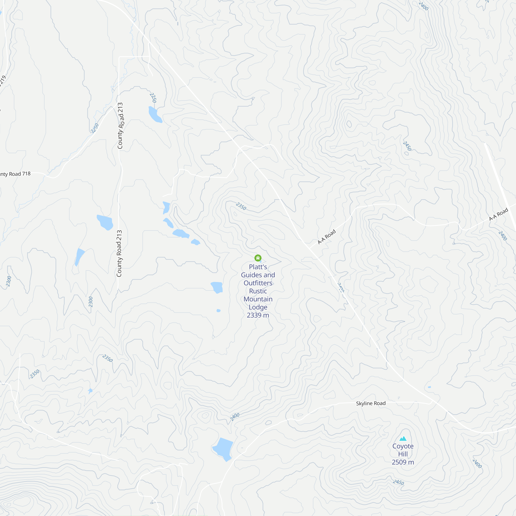 Platt's Guides and Outfitters Rustic Mountain Lodge map