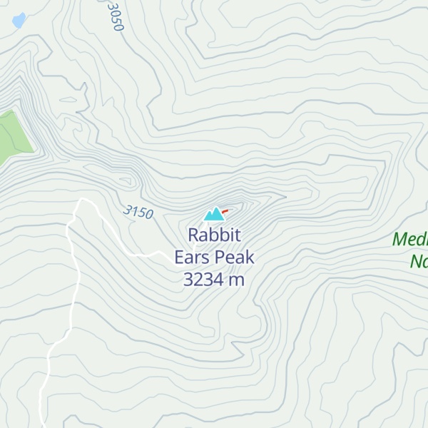 Map of Rabbit Ears Peak