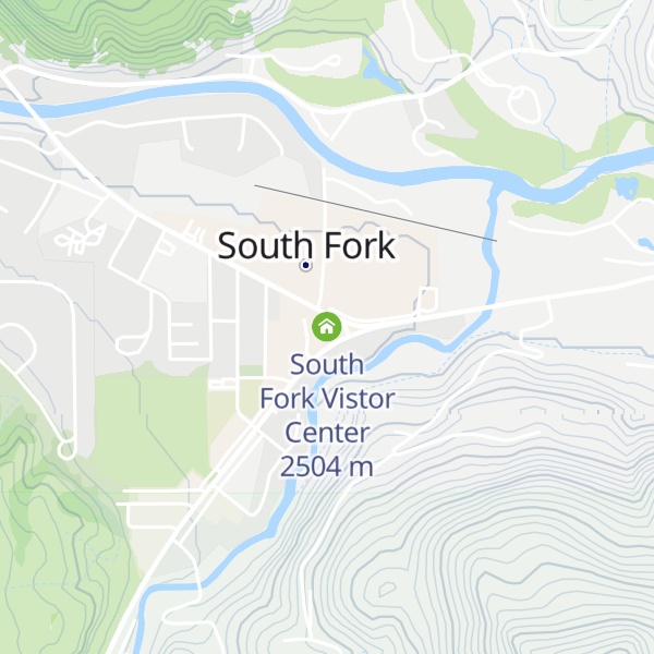 Map of South Fork Vistor Center