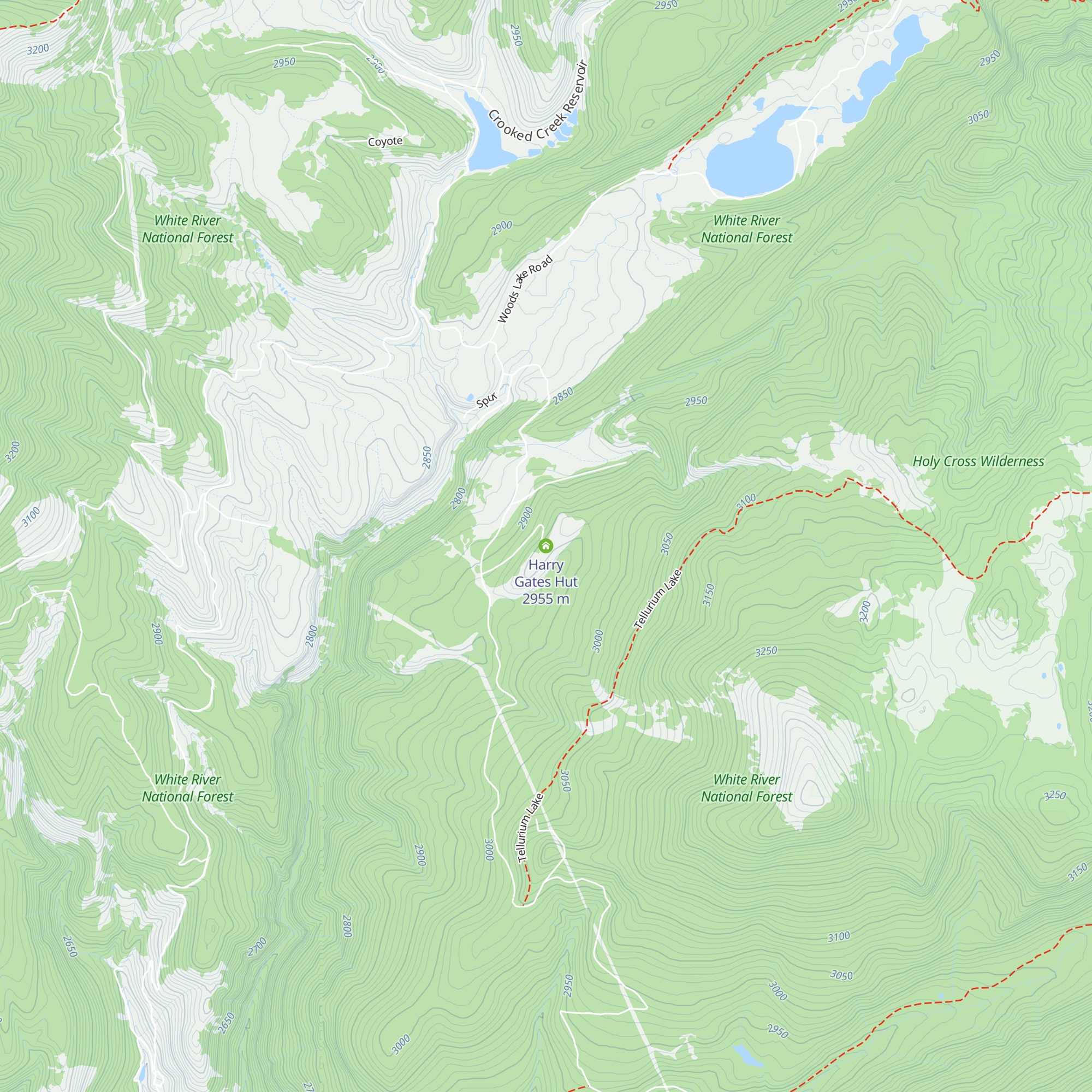 Harry Gates Hut map
