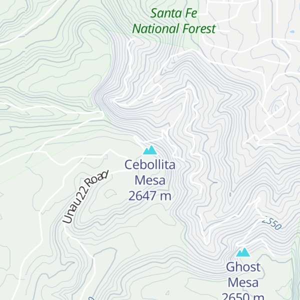 Map of Cebollita Mesa