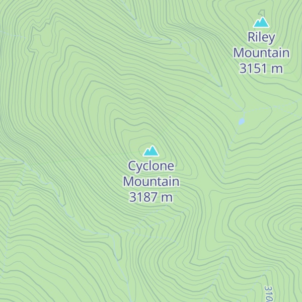 Map of Cyclone Mountain