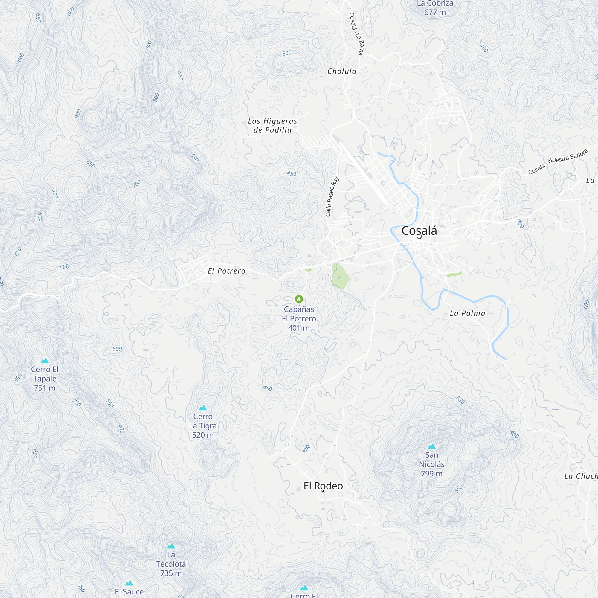Cabañas El Potrero map
