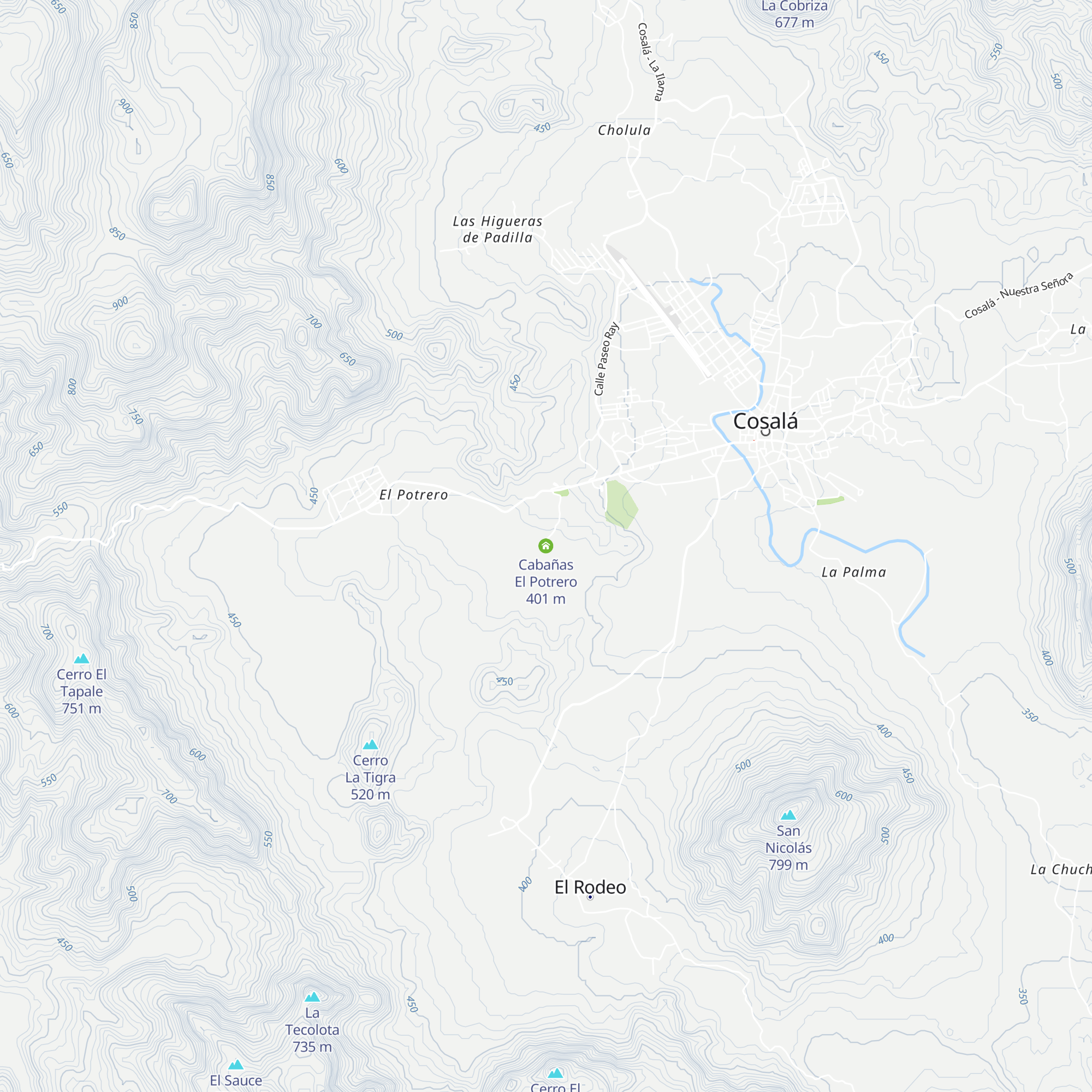 Cabañas El Potrero map