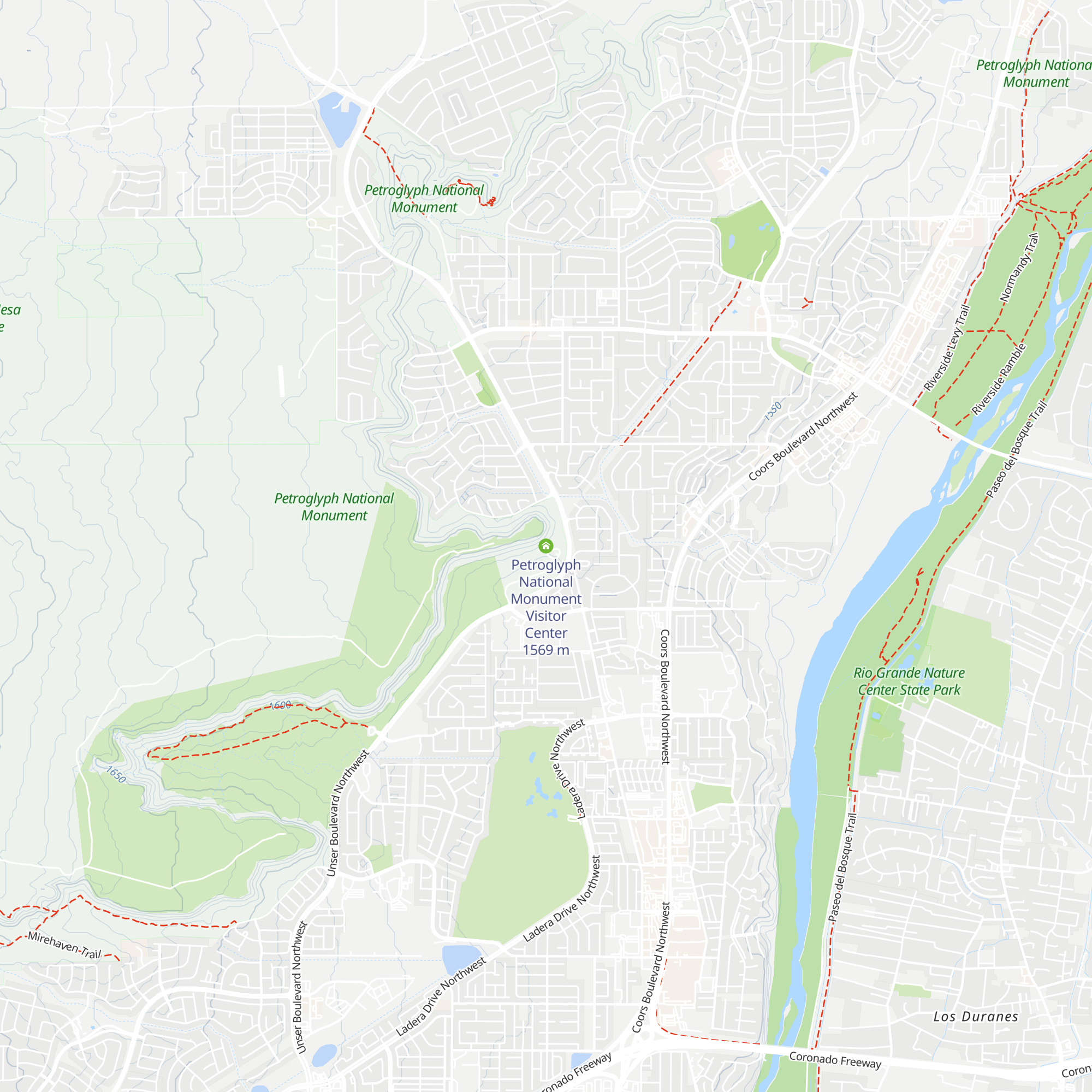 Petroglyph National Monument Visitor Center map